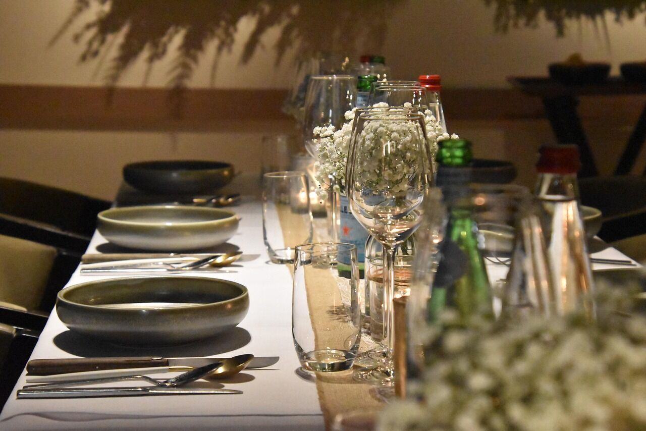 Professional buffet setting
